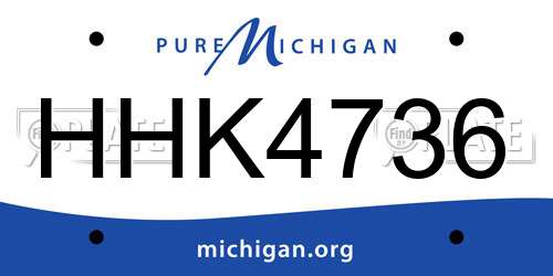 HHK4736 Michigan License Plate