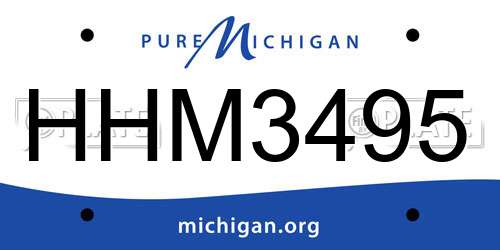 HHM3495 Michigan License Plate