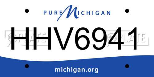 HHV6941 Michigan License Plate