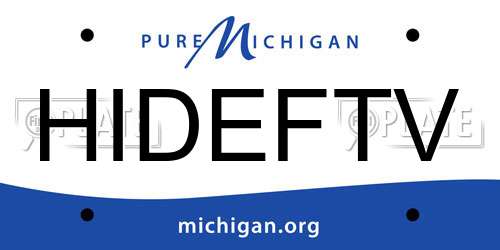 HIDEFTV Michigan License Plate
