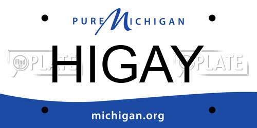 HIGAY Michigan License Plate