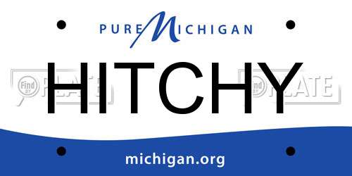 HITCHY Michigan License Plate