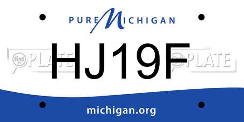 HJ19F Michigan License Plate