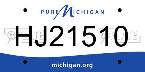 HJ21510 Michigan License Plate