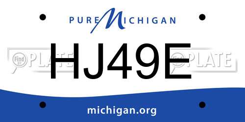 HJ49E Michigan License Plate