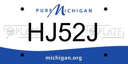 HJ52J Michigan License Plate