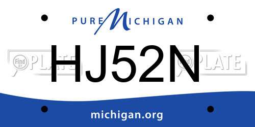 HJ52N Michigan License Plate