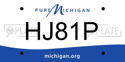 HJ81P Michigan License Plate