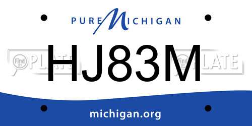 HJ83M Michigan License Plate