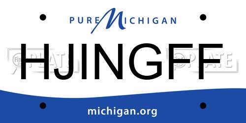 HJINGFF Michigan License Plate