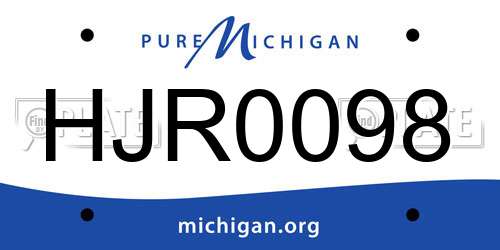 HJR0098 Michigan License Plate