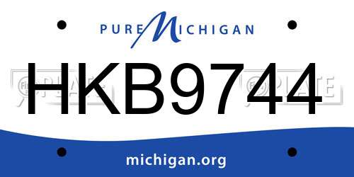 HKB9744 Michigan License Plate
