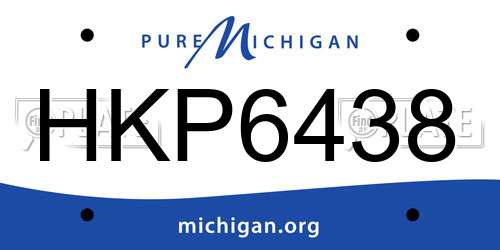 HKP6438 Michigan License Plate