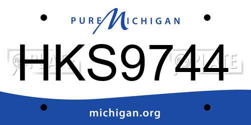 HKS9744 Michigan License Plate