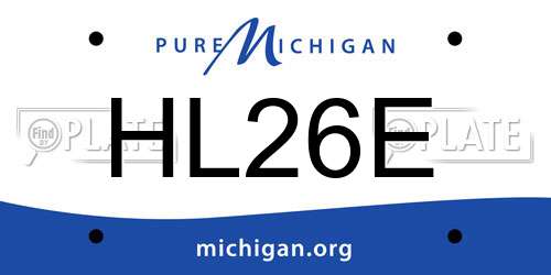 HL26E Michigan License Plate