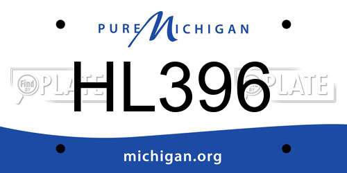 HL396 Michigan License Plate