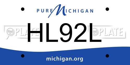 HL92L Michigan License Plate