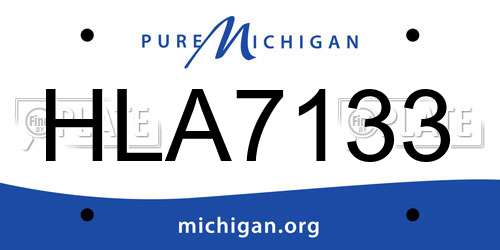 HLA7133 Michigan License Plate