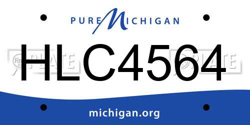 HLC4564 Michigan License Plate