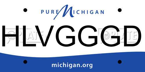 HLVGGGD Michigan License Plate