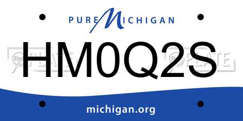 HM0Q2S Michigan License Plate