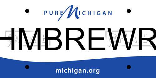 HMBREWR Michigan License Plate