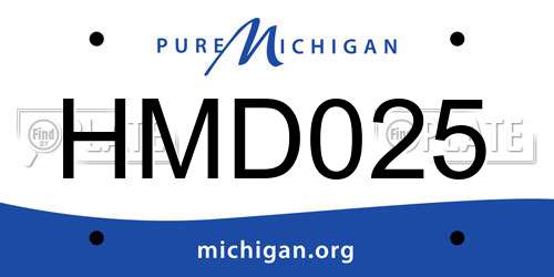 HMD025 Michigan License Plate
