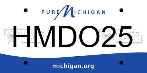 HMDO25 Michigan License Plate