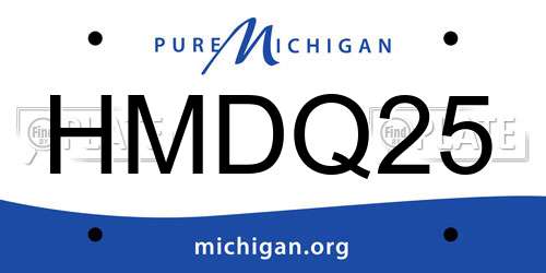 HMDQ25 Michigan License Plate