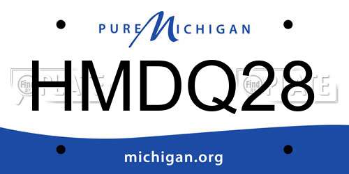 HMDQ28 Michigan License Plate