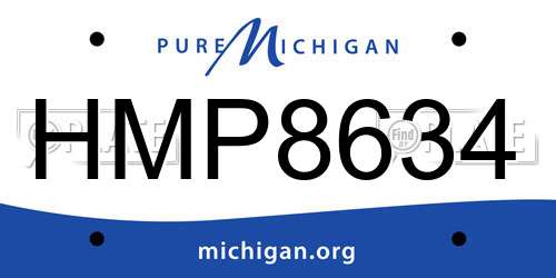HMP8634 Michigan License Plate