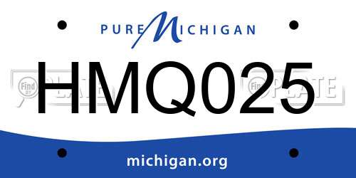 HMQ025 Michigan License Plate