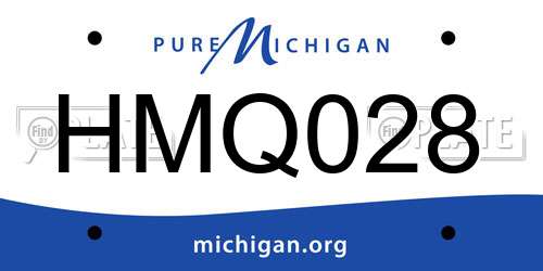 HMQ028 Michigan License Plate
