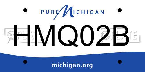 HMQ02B Michigan License Plate