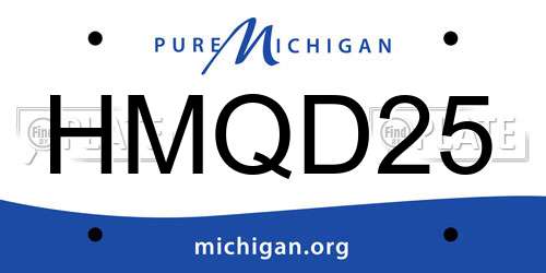 HMQD25 Michigan License Plate