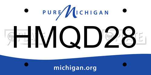 HMQD28 Michigan License Plate
