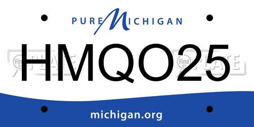HMQO25 Michigan License Plate