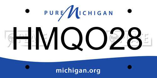 HMQO28 Michigan License Plate