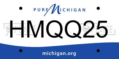HMQQ25 Michigan License Plate