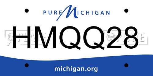 HMQQ28 Michigan License Plate