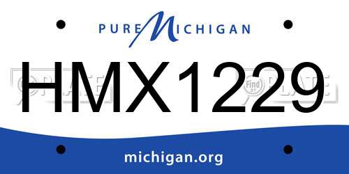 HMX1229 Michigan License Plate
