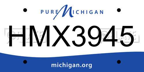 HMX3945 Michigan License Plate