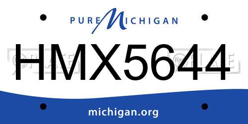 HMX5644 Michigan License Plate