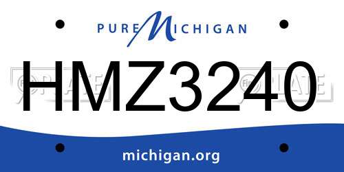 HMZ3240 Michigan License Plate