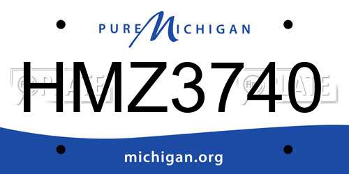 HMZ3740 Michigan License Plate