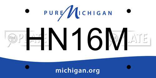 HN16M Michigan License Plate