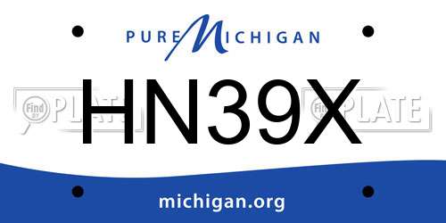 HN39X Michigan License Plate