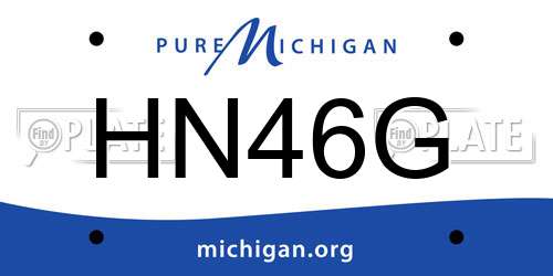 HN46G Michigan License Plate