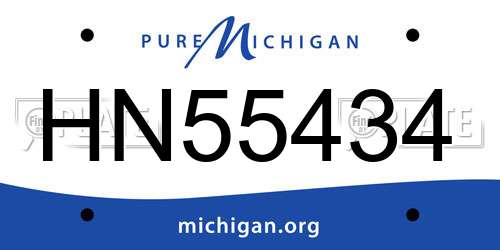 HN55434 Michigan License Plate