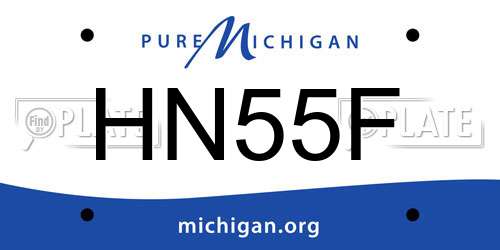 HN55F Michigan License Plate